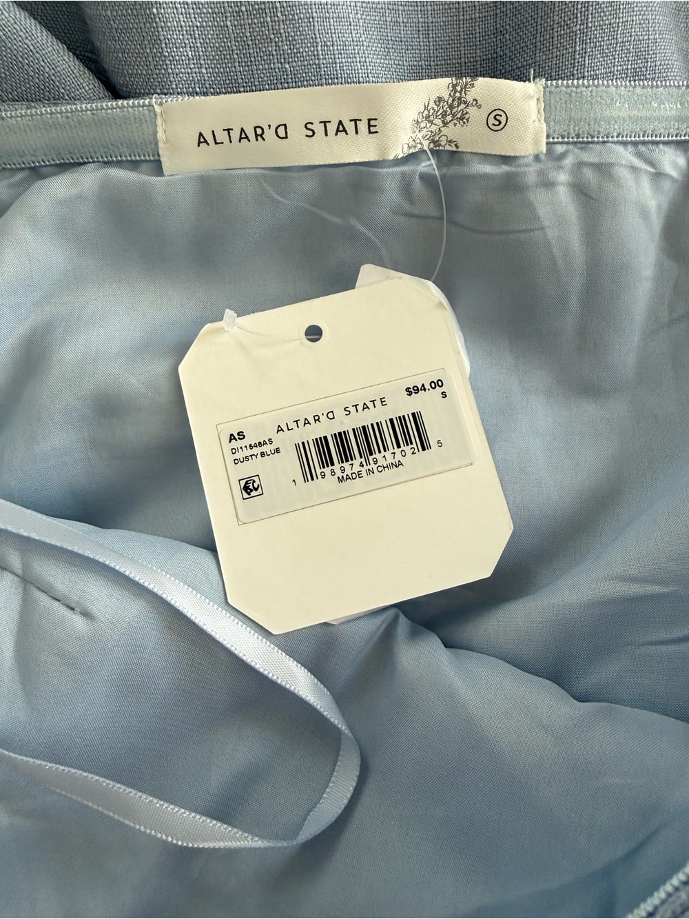 Altar'd State Blue Strapless Bow Detail Midi Dress NWT Size S - Picture 5 of 7